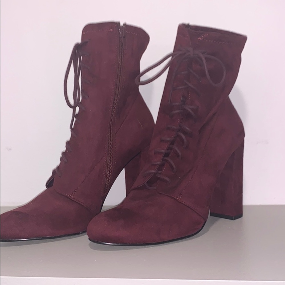 Steve Madden Elley Maroon Heeled Booties